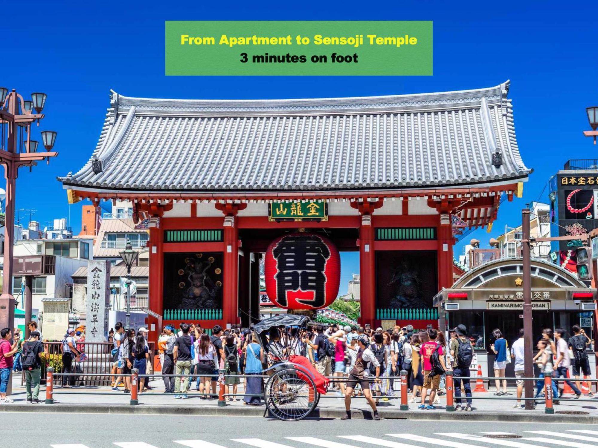 Appartamento 浅草寺3分｜浅草駅6分｜開放的｜畳寝室｜2-6人｜成田&羽田空港直通 Tokyo Esterno foto